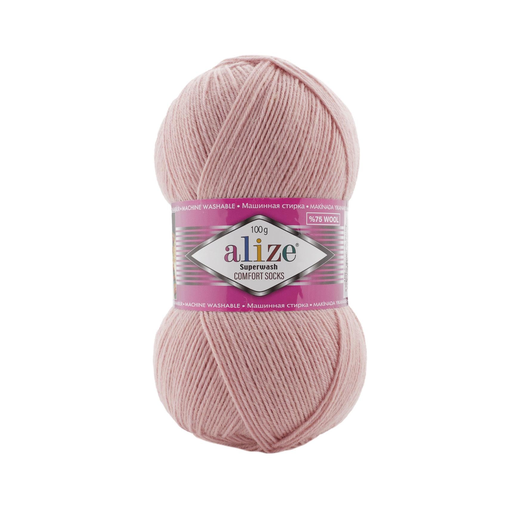Пряжа носочная Alize Superwash Comfort Socks 161 пудра (2489) Пряжа носочная Alize Superwash Comfort Socks 161 пудра (2489)