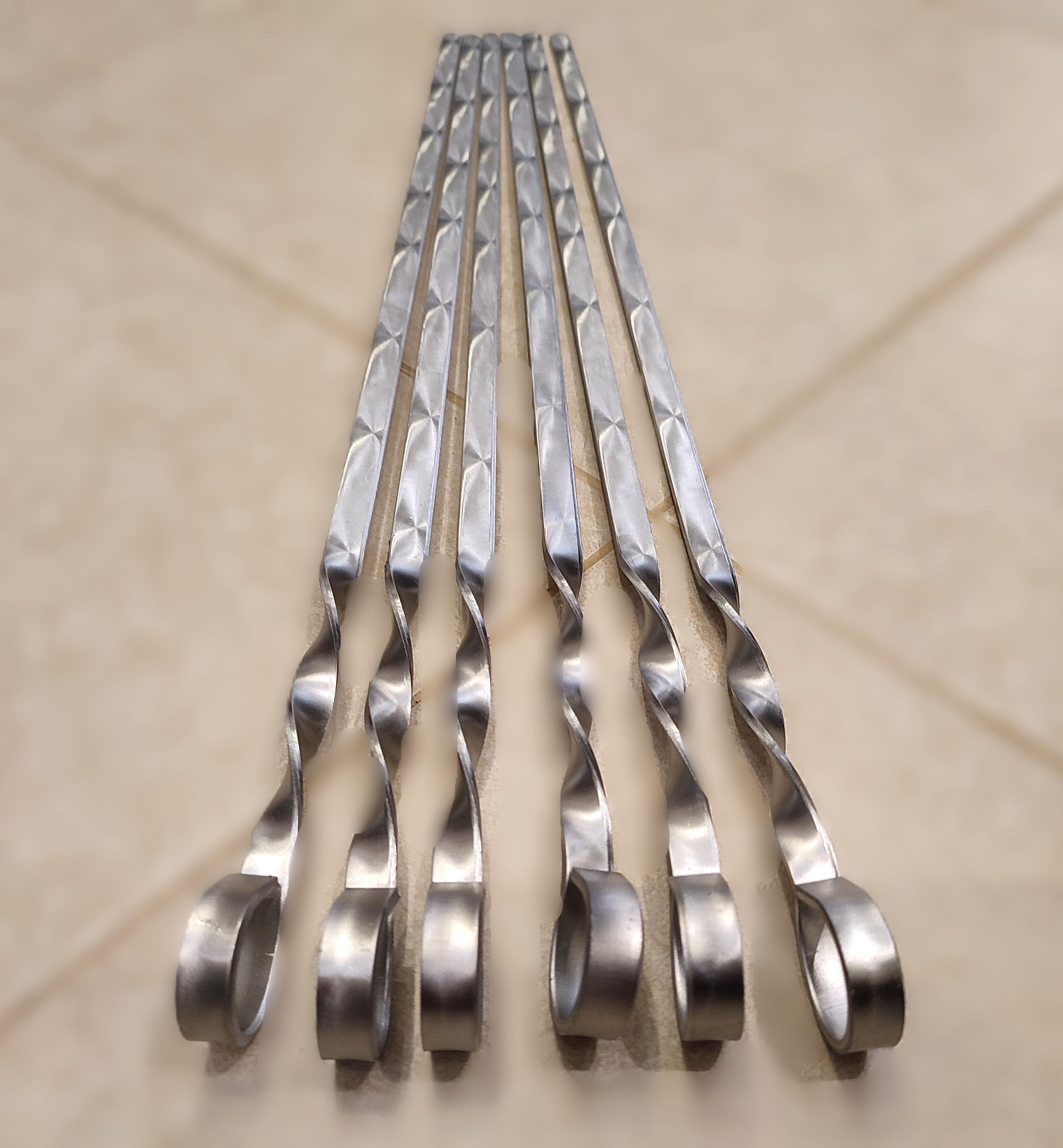 Шампур шлифованный из нержавеющей стали 6 шт. 700x3x13 мм (7093)