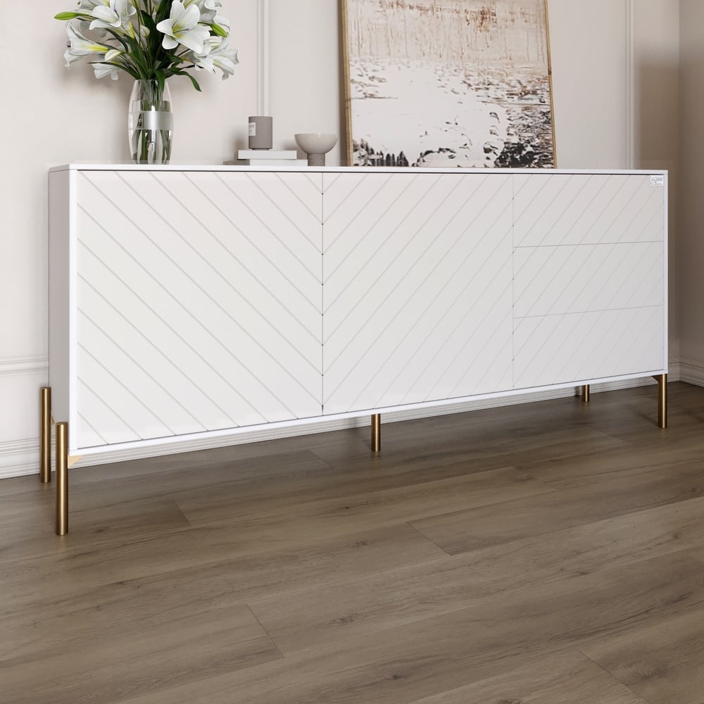 Комод Lion Амарант 158,5x39x77 см Нимфея Альба/Белый (LION-041953)