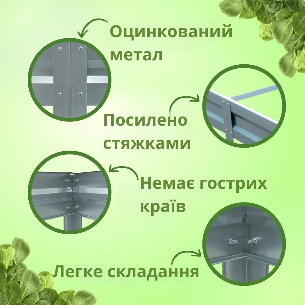 Грядка оцинкованная SIMBUD 0,65 мм 2х0,8 м (64334646) - фото 2