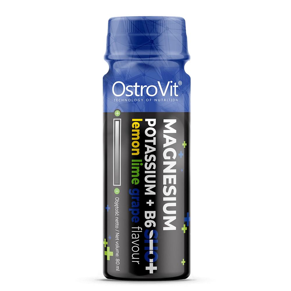 Вітаміни OstroVit Magnesium Potassium + B6 Shot Лимон/Лайм/Виноград 80 мл