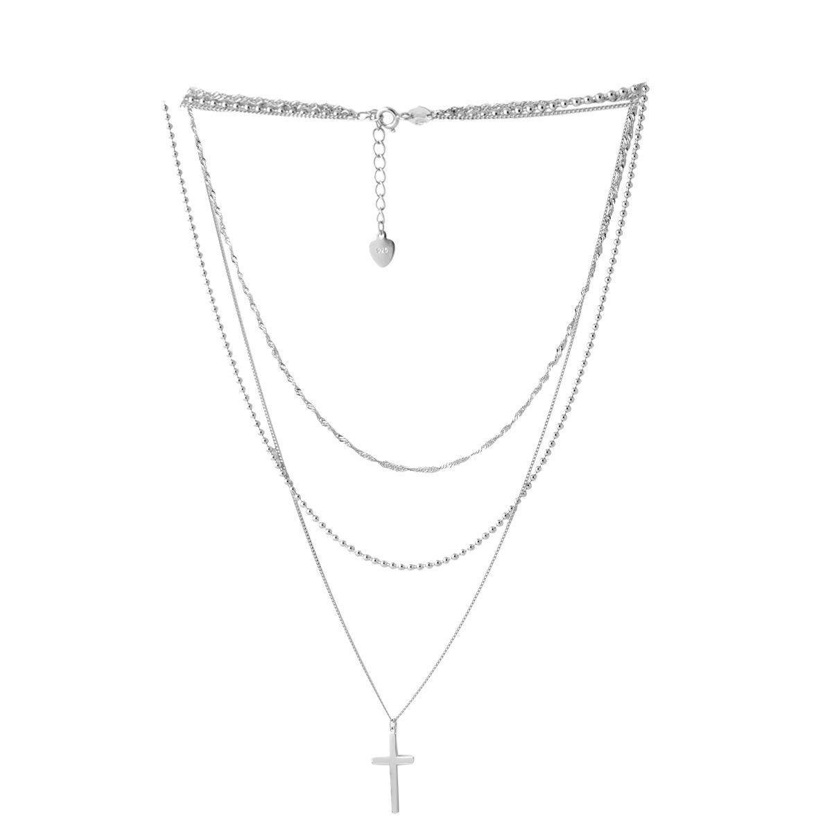 Колье серебряное с подвеской-крестиком