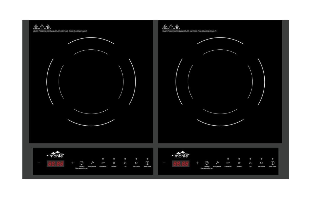 Электроплита индукционная Monte 2000 Вт 60х36х6, 5 см (1148abd5)