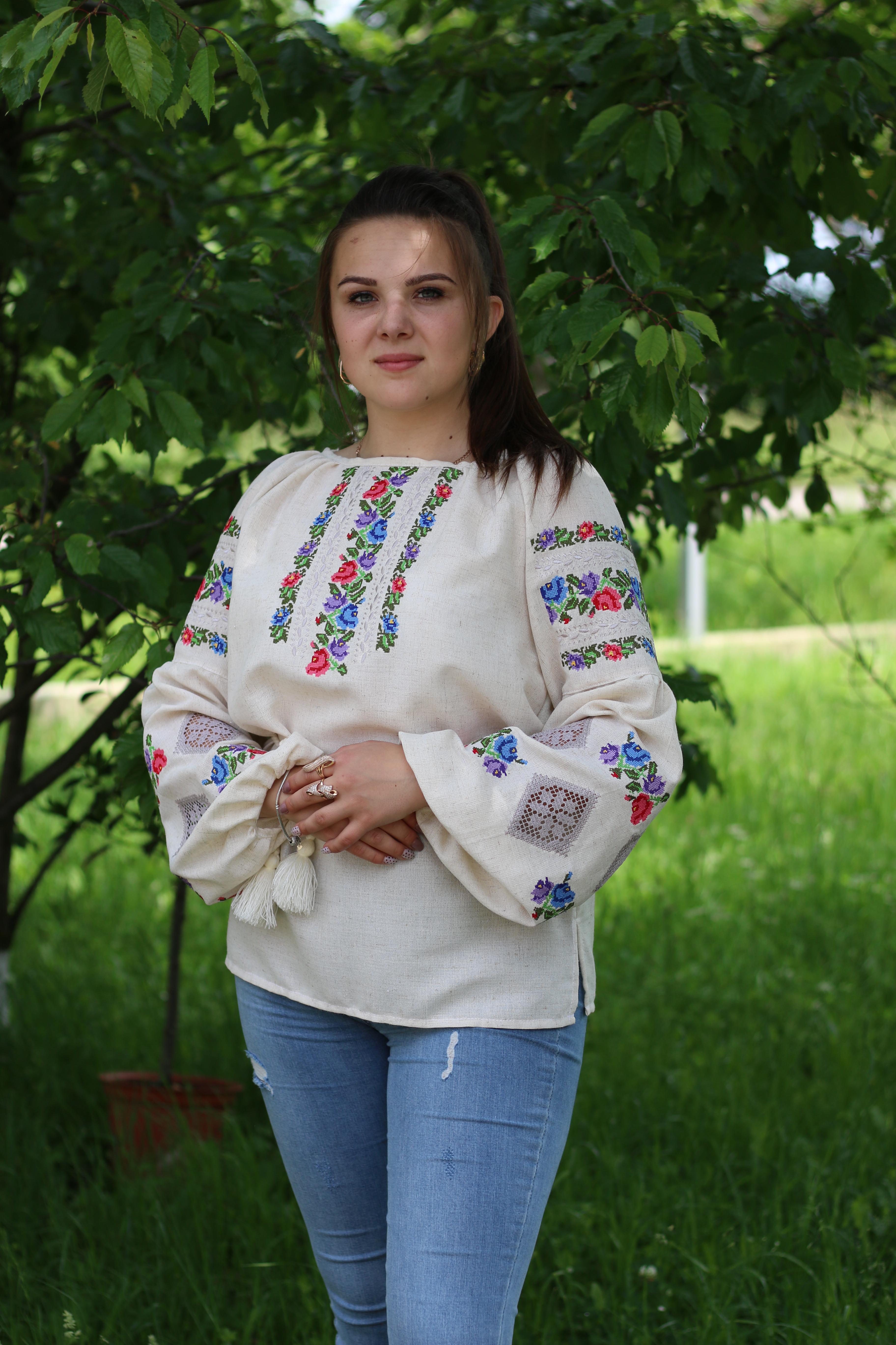 Вышиванка женская с длинным рукавом 3XL Серый (27543XL-60)