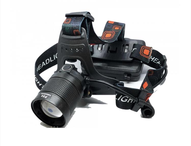 Фонарик налобный P54 + повербанк диод XHP-50 от USB (300160ER)