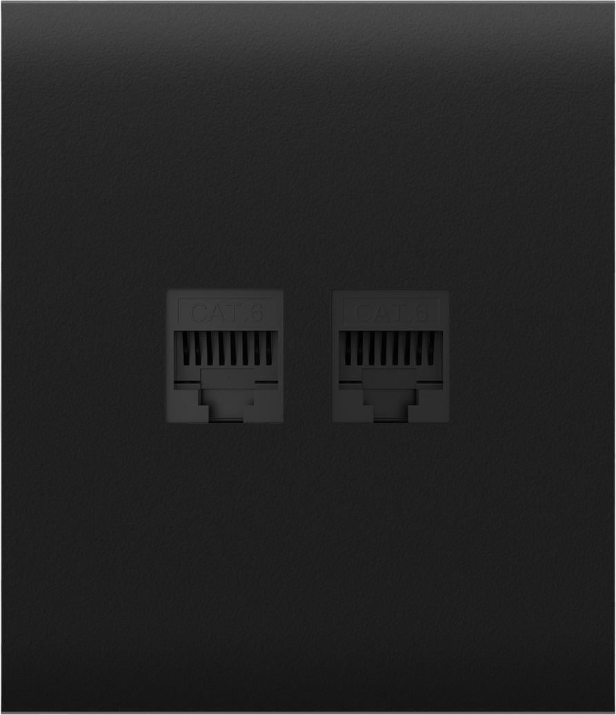 Панель передняя для встроенной интернет-розетки Ajax CenterCover LAN Black (16976)