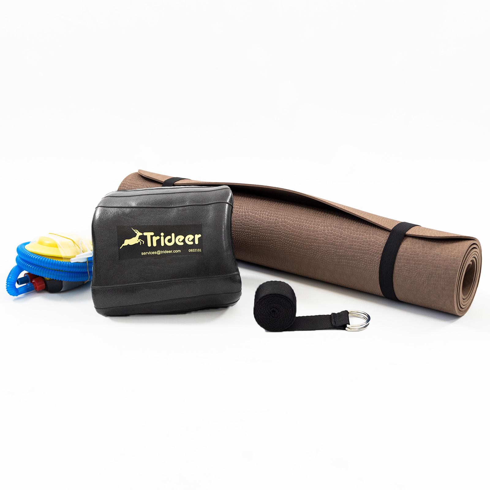 Коврик для йоги OSPORT Set 95 с фитболом и ремнем для йоги 65 см Коричнево-черный (n-0125) - фото 2