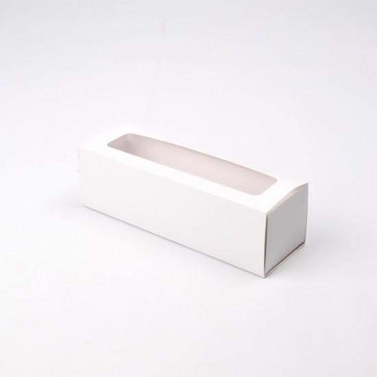 Коробка для макаронса с окном на 5 шт. 17х5,5х5,5 см Белый (11058)