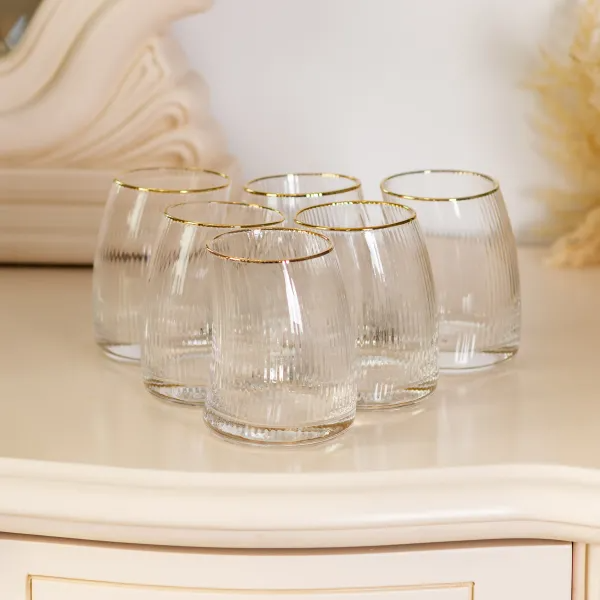 Набор стаканов Sail 6 шт. по 400 мл Прозрачный/Золотой - фото 3