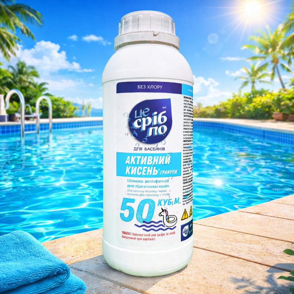 Активный кислород для дезинфекции воды ЦЕ СРІБЛО в гранулах без хлора на 50 кубов