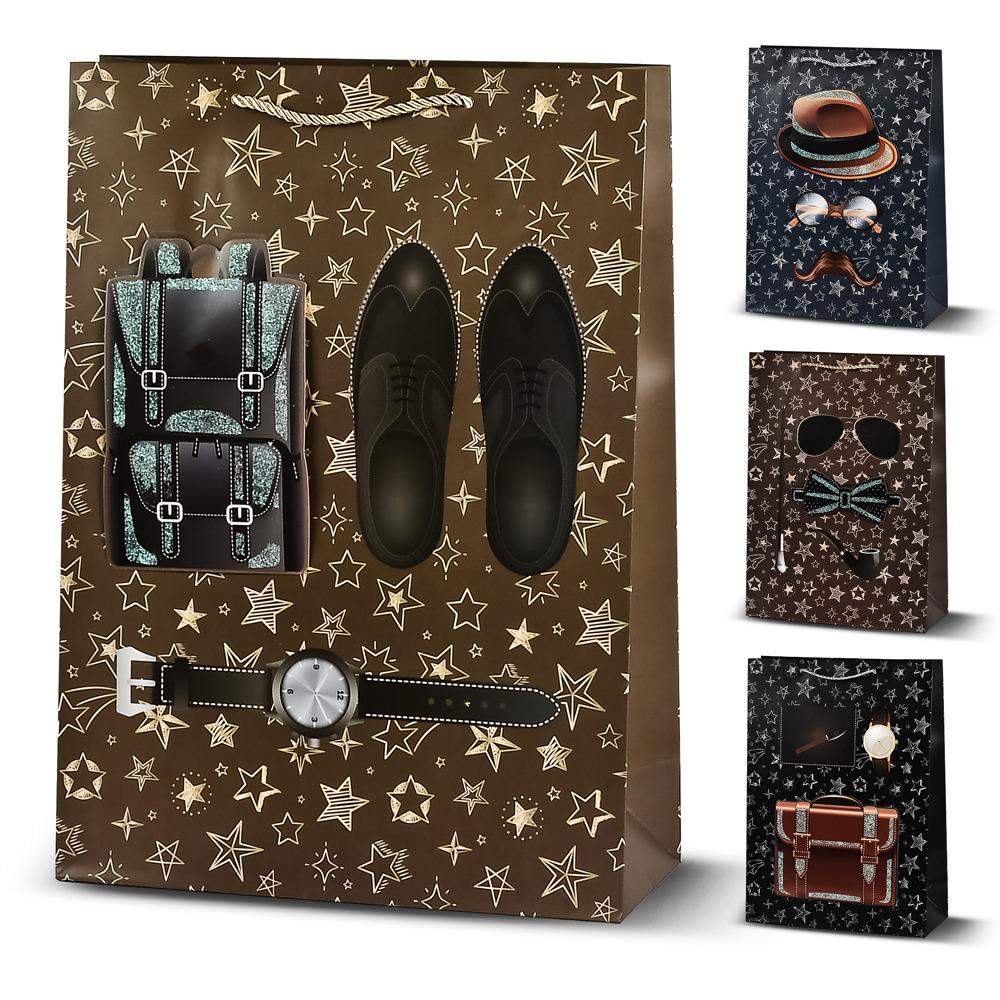 Пакет подарочный бумажный R97041-S S Men's style 3D 18х23х10 см - фото 2 Пакет подарочный бумажный R97041-S S Men's style 3D 18х23х10 см - фото 2