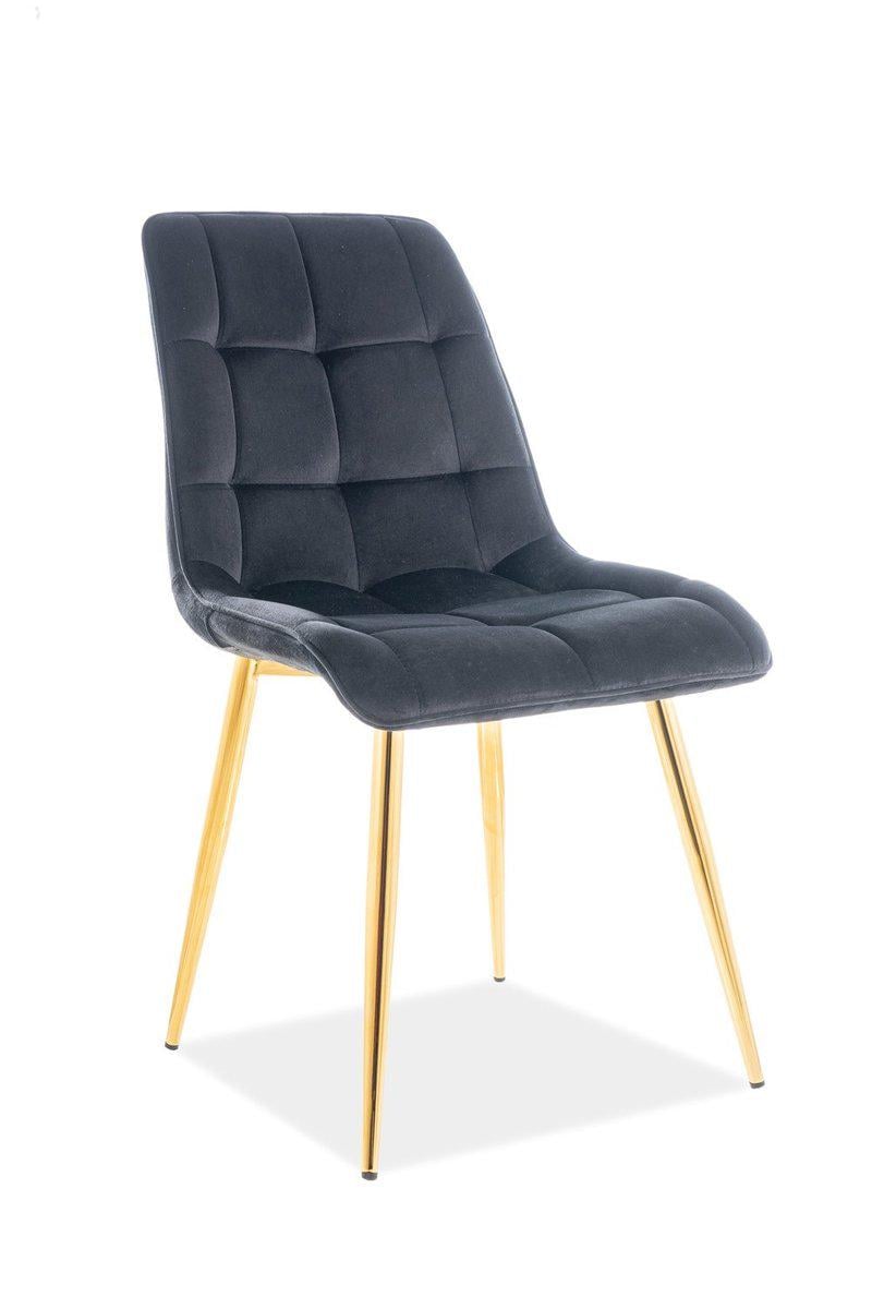 Стул Signal CHIC VELVET BL.19 Золотой каркас/Черный