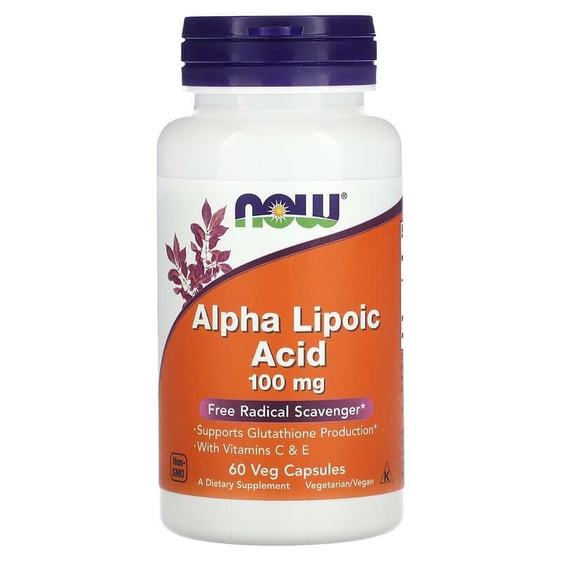 Кислота альфа-ліпоєва Now Foods Alpha Lipoic Acid 100 мг 60 капс.