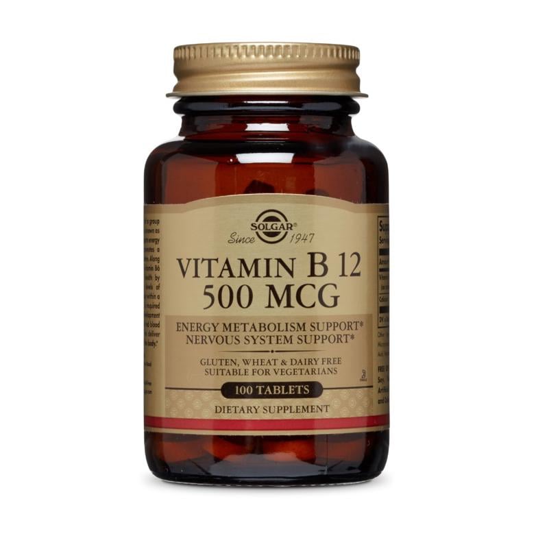 Витамин B12 цианокобаламин веганский Solgar Vitamin B12 500 mcg 100 табл.