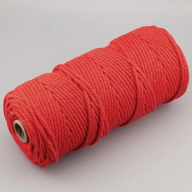 Канат для макраме веревка хлопковая 2 мм 200 м Красный (НН2002х07)