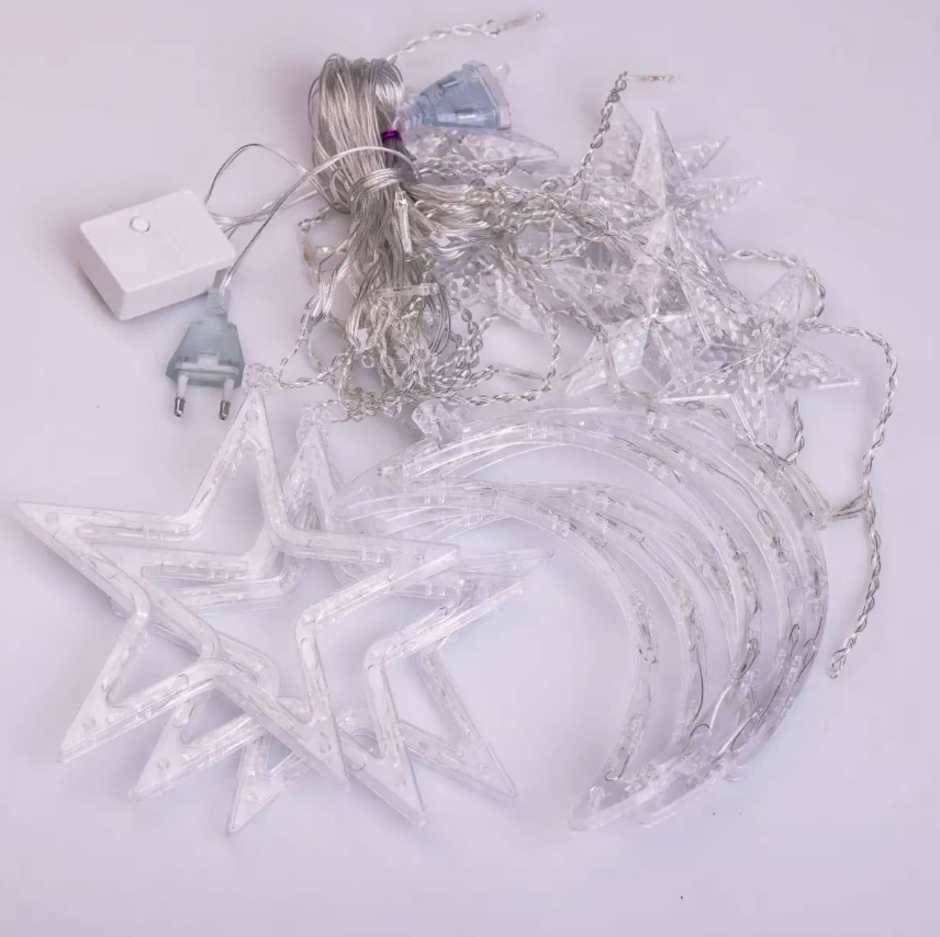 Гирлянда-штора Луна и звезды размер 3х0,9 м 12 фигур Желтый - фото 8 Гирлянда-штора Луна и звезды размер 3х0,9 м 12 фигур Желтый - фото 8