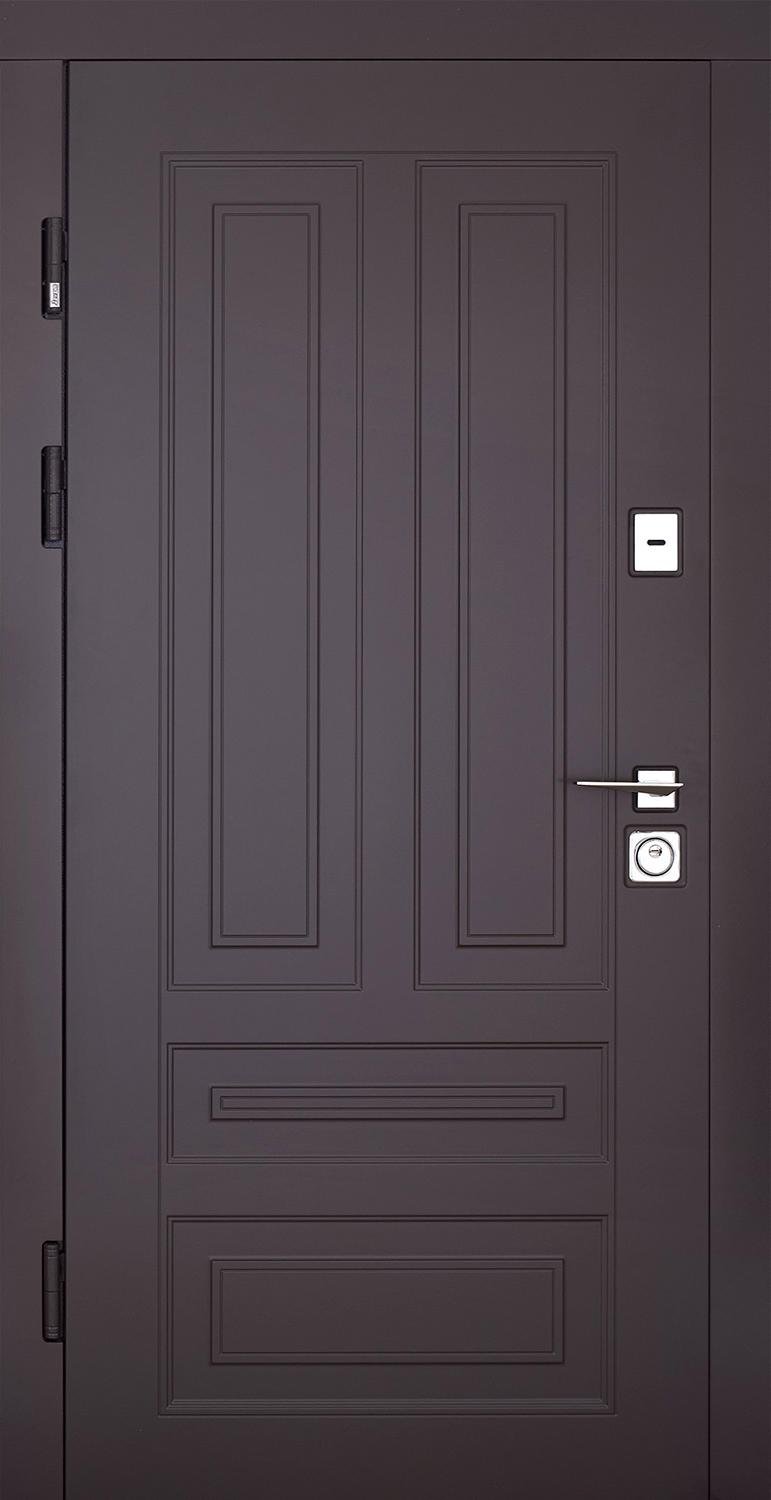 Входные двери Abwehr 501 Country RAL 8019 с терморазрывом левые 2050х960 мм