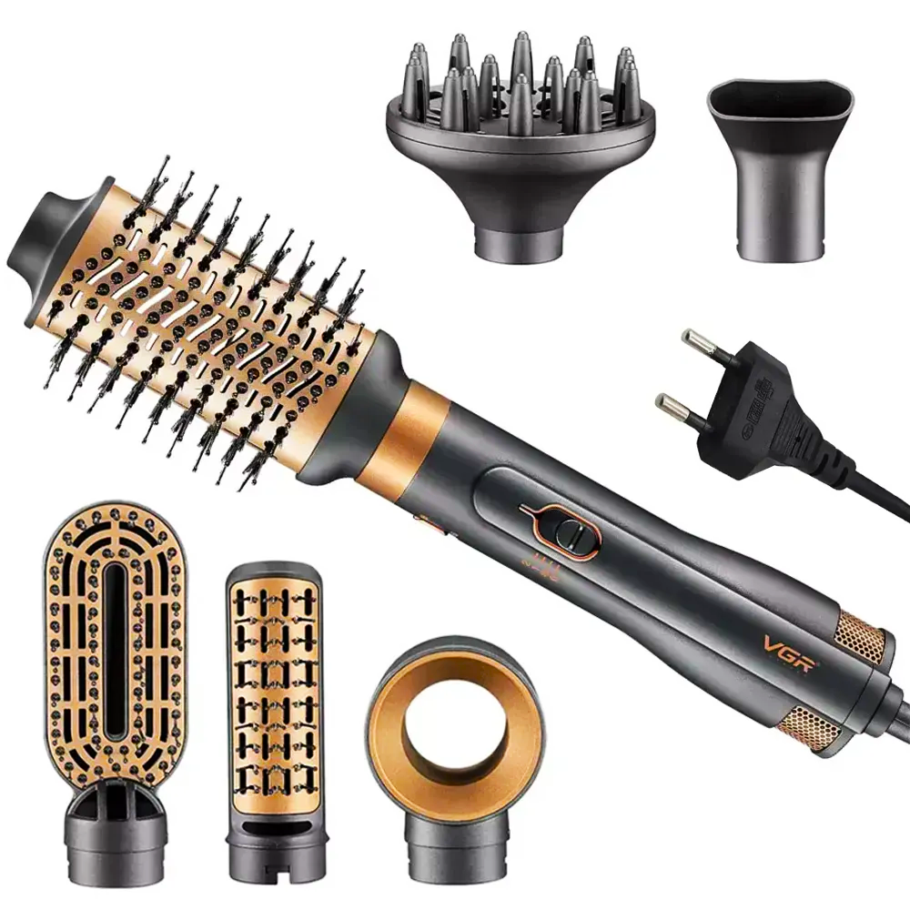 Фен щітка для укладання та завивки волосся + 6 насадок, 1000Вт, VGR V-491 (L) Фен щітка для укладання та завивки волосся + 6 насадок, 1000Вт, VGR V-491 (L)