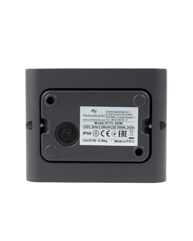 Уличный LED-светильник Nowodvorski 6775 Semi 7W 3000K 242 Lm IP54 Серый (28686836) - фото 5