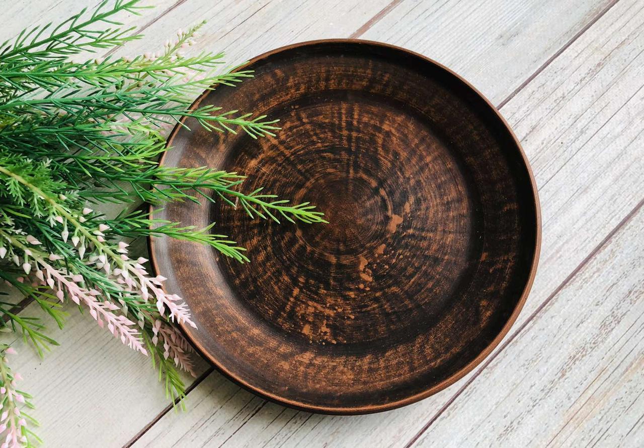 Тарелка из красной глины 20 см (300625595) - фото 1 Тарелка из красной глины 20 см (300625595) - фото 1