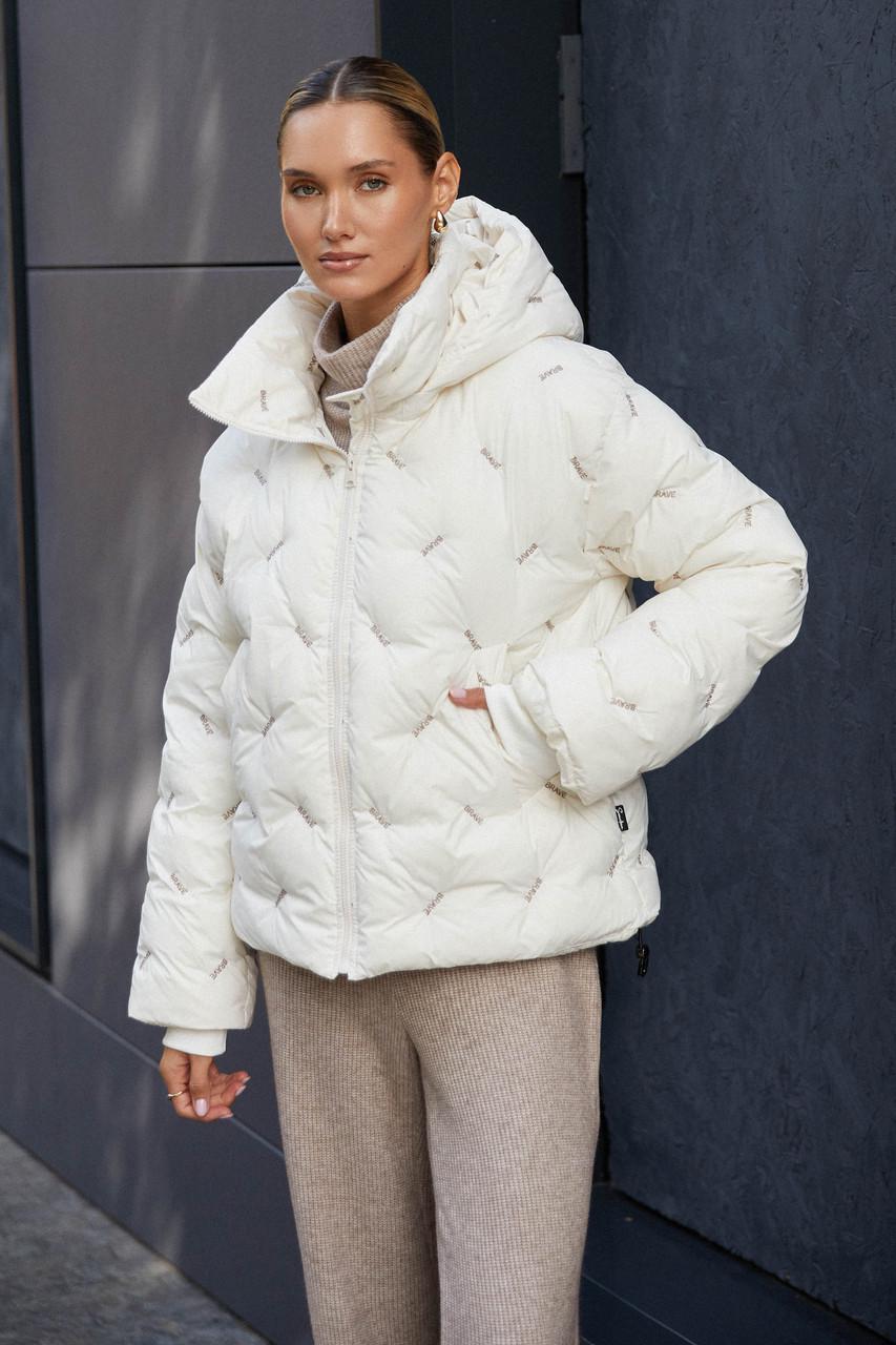 Куртка Seventeen с декоративной вышивкой S-M Молочный Куртка Seventeen с декоративной вышивкой S-M Молочный
