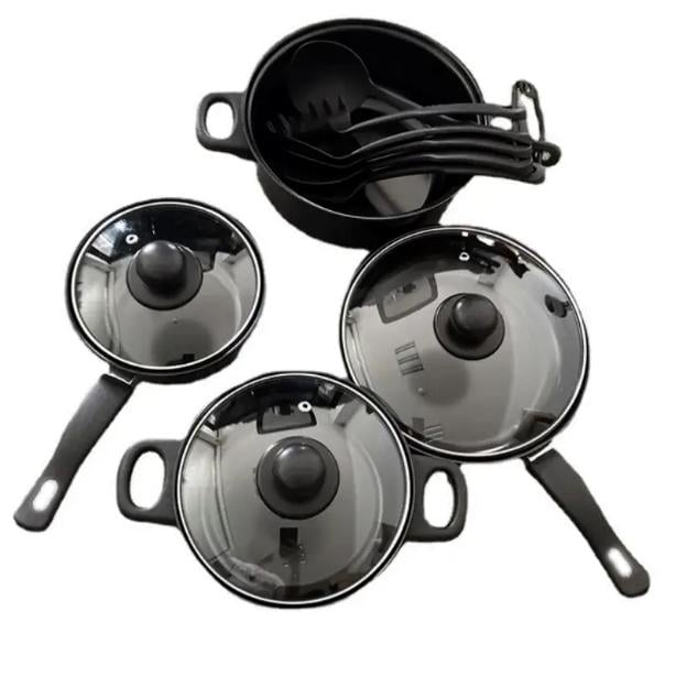 Набор посуды LY-381 антипригарные с крышкой для индукционной плиты 13 пр.