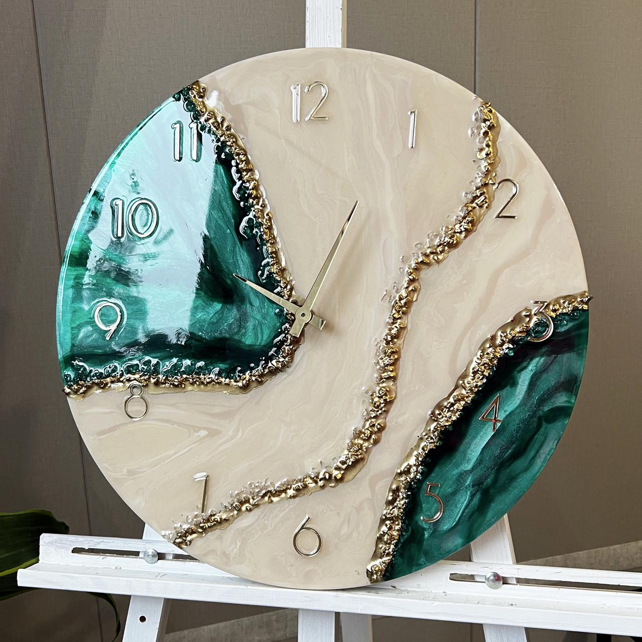 Часы настенные круглые из эпоксидной смолы EPOXY M129 70x70 см