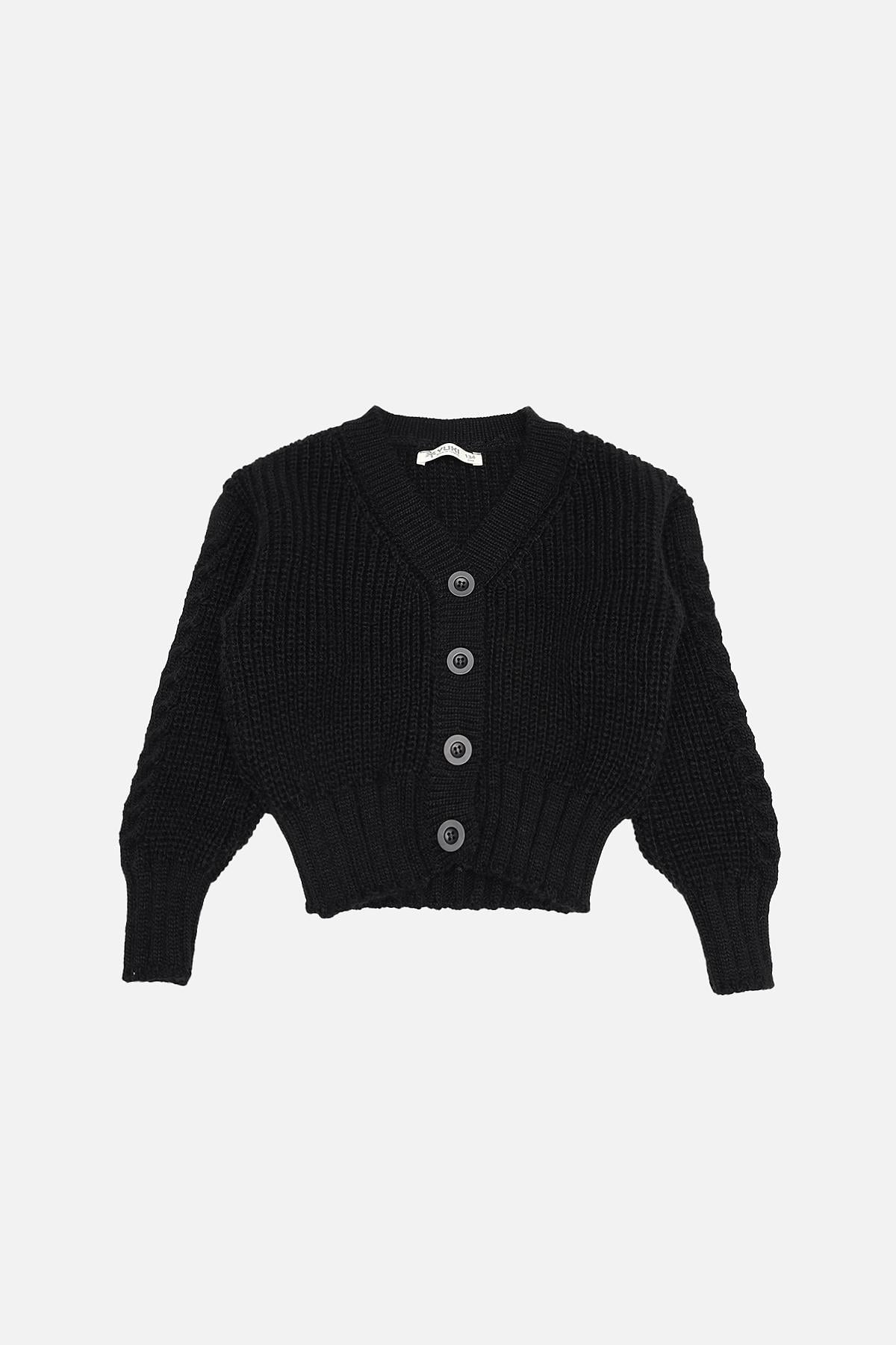 Кофта детская Yuki для девочки 146 см Черный (ЦБ-00285293) Кофта детская Yuki для девочки 146 см Черный (ЦБ-00285293)