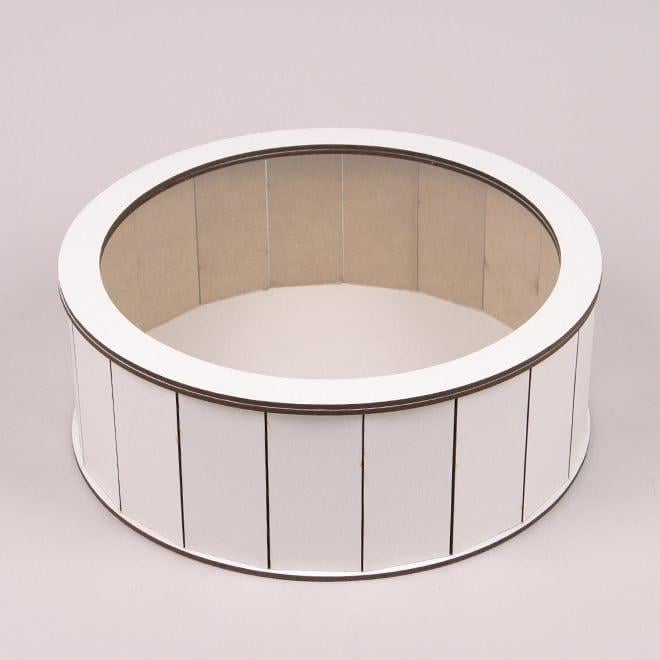 Коробка подарочная Flora круглая с прозрачной крышкой d 27,5 см Белый (33062)