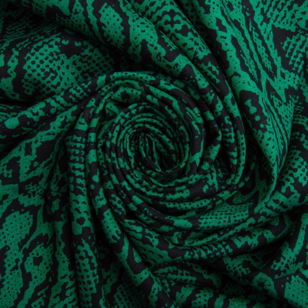 Ткань платяная штапель вискоза Рептилия 140 г/м2 145 см Зеленый (26530)