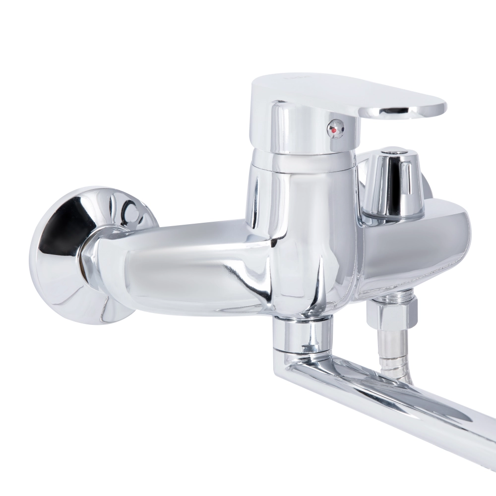 Змішувач для ванни Lidz Tani 0051 з поворотним виливом з душовим гарнітуром Chrome