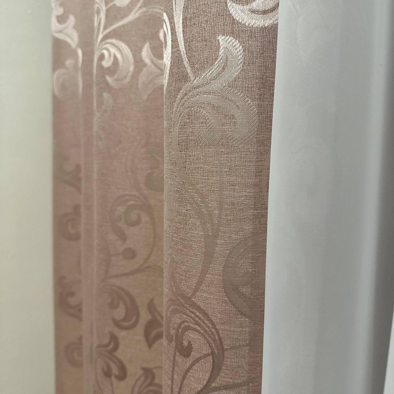 Штори Toscana жаккардові 1,5х2,7 м 2 шт. Пудровий - фото 6 Штори Toscana жаккардові 1,5х2,7 м 2 шт. Пудровий - фото 6