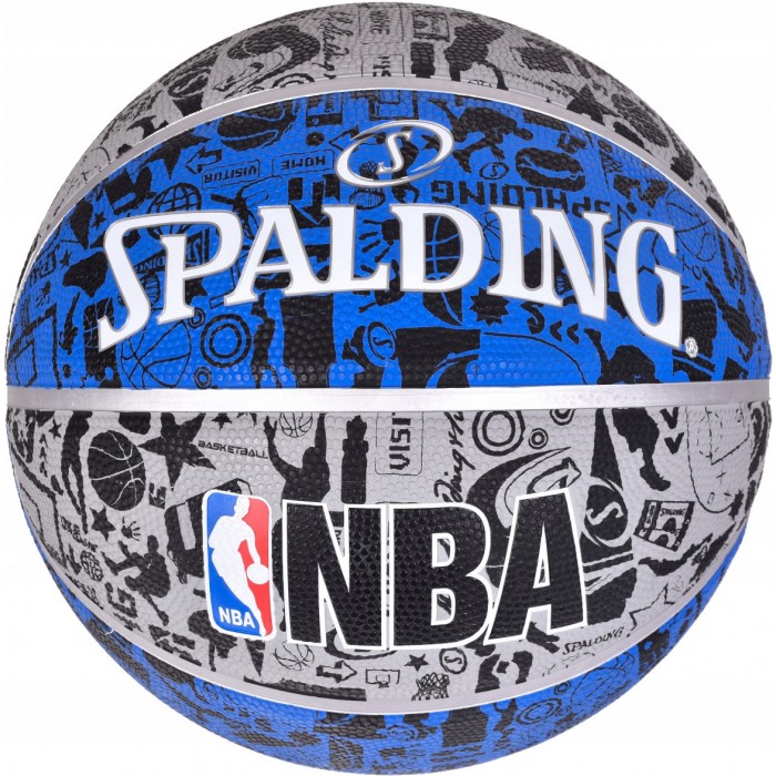 Мяч баскетбольный Spalding NBA Graffiti Outdoor Size 7 Серо-синий