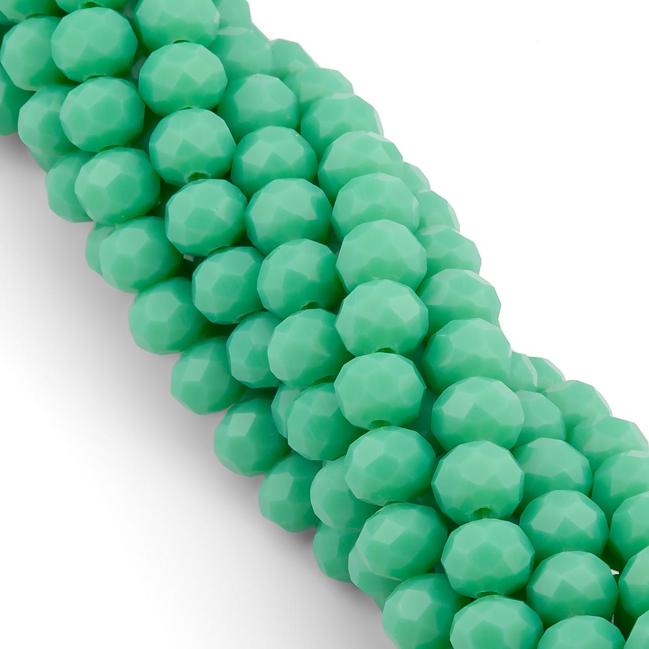 Бусины Swarovski огранка рондель непрозрачный 6х4,8 мм 40 см 85 шт. Бирюзовый (БС6119а29)