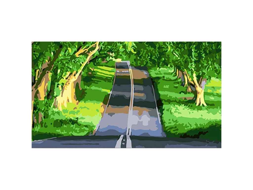 Картина по номерам Strateg Дорога в тени деревьев 50х25 см (WW196)