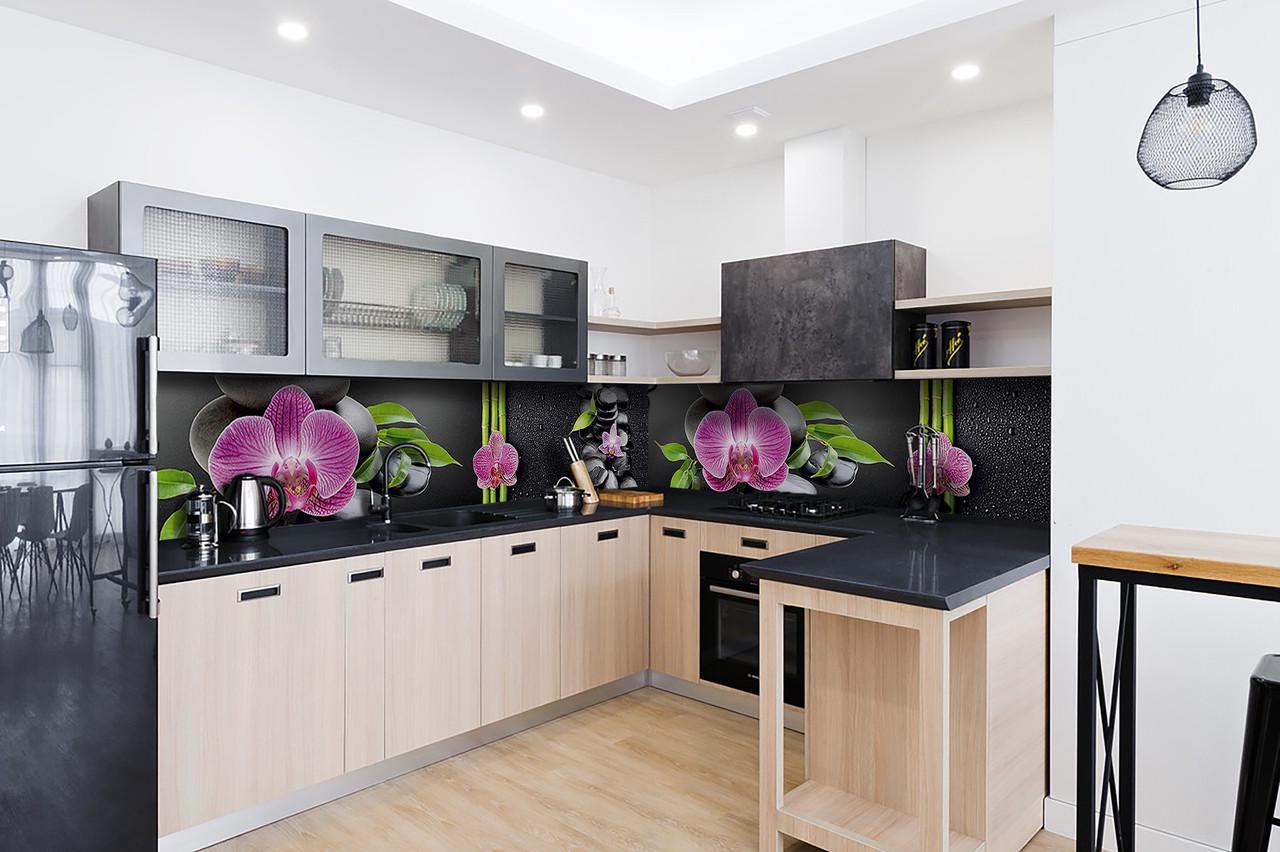 Кухонный фартук Гармония из самоклеющейся виниловой пленки 60х250 см Черный