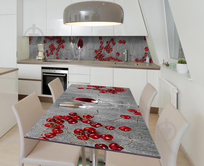 Наклейка 3Д виниловая на стол Zatarga «Бокал вишнёвого вина» 650х1200 мм (Z183432/1st)