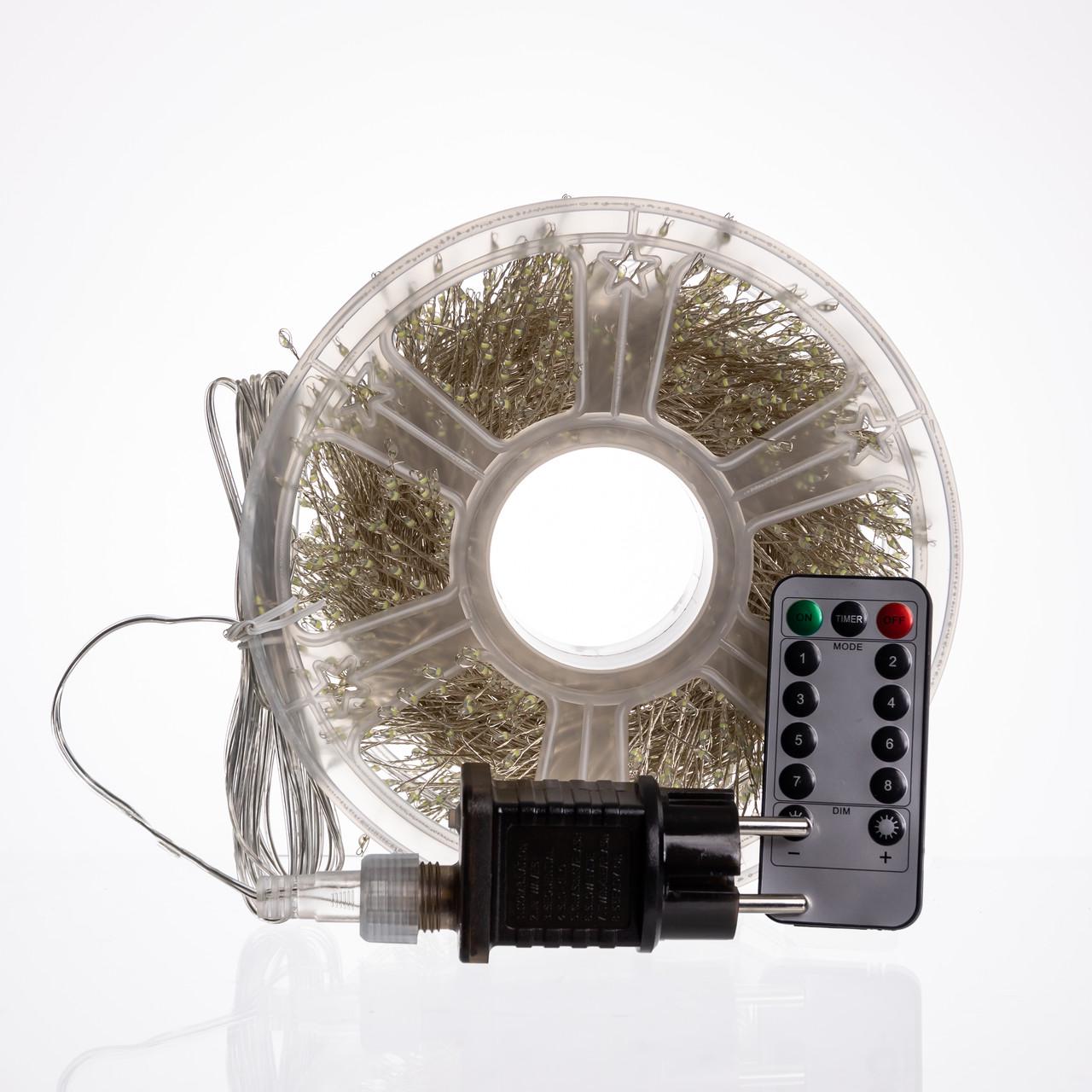 Гірлянда новорічна D1500L50MWW Роса 50 м 1500 LED Холодний Білий (30123468) - фото 3