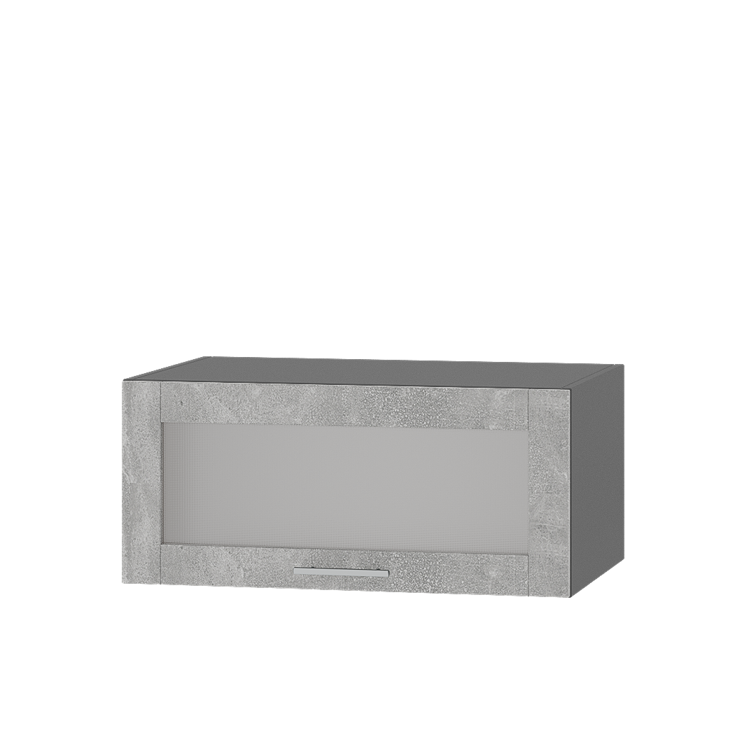 Шкаф верхний Эверест Оптима модуль Верх витрина ВВ21-800 80х57х36 см Бетон/Антрацит (08425)