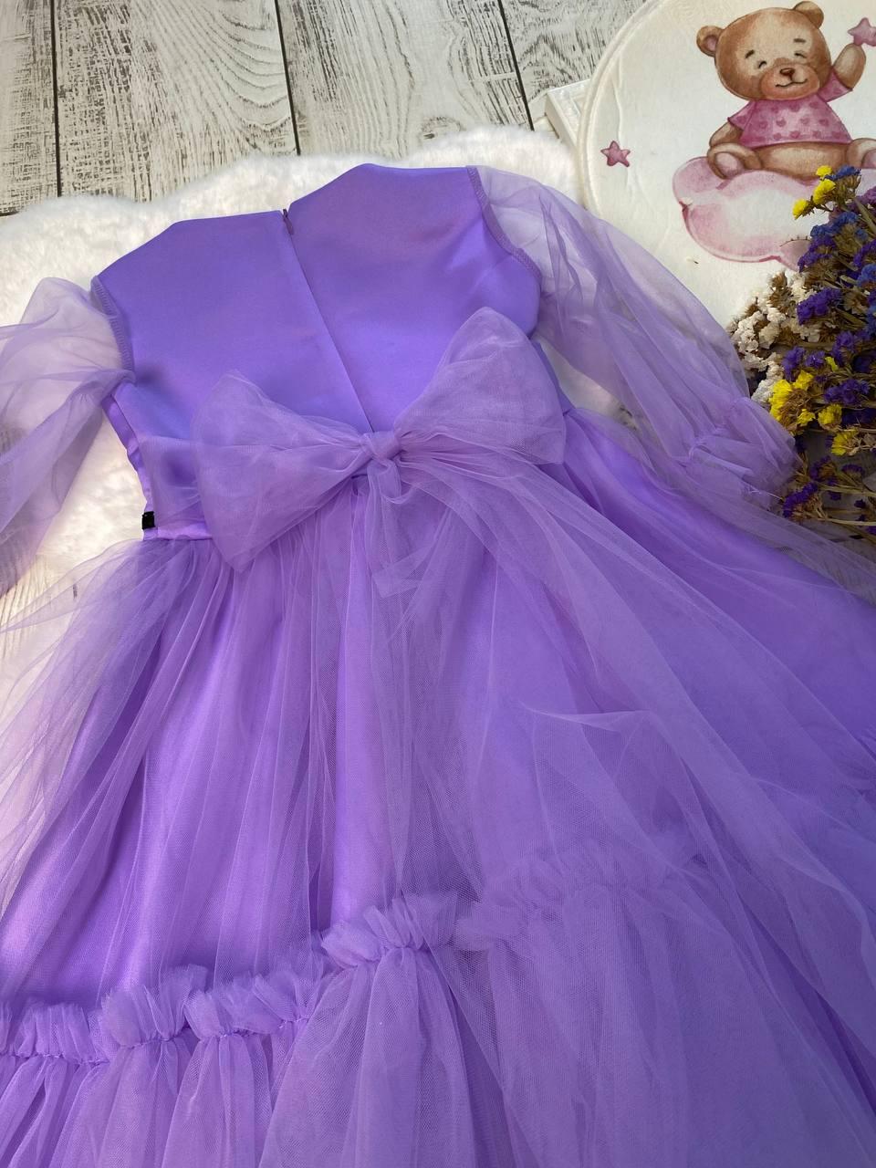 Платье праздничное для девочки 104 см Фиолетовый (2229160391) - фото 6 Платье праздничное для девочки 104 см Фиолетовый (2229160391) - фото 6