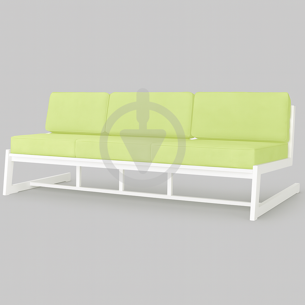 Диван металевий AVVS tech Атлас лофт велюр 246 см Салатовий/Білий (30222885)