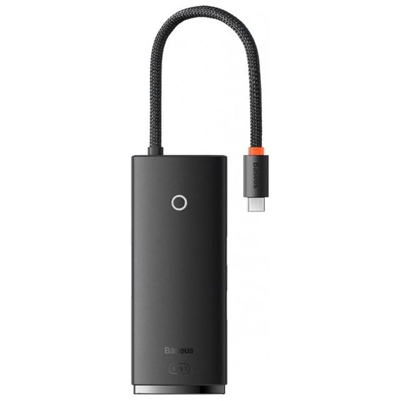 Переходник HUB BASEUS Lite Series 6in1 Type-C to HDMI + 2xUSB 3.0/PD+SD/TF Черный (WKQX05)