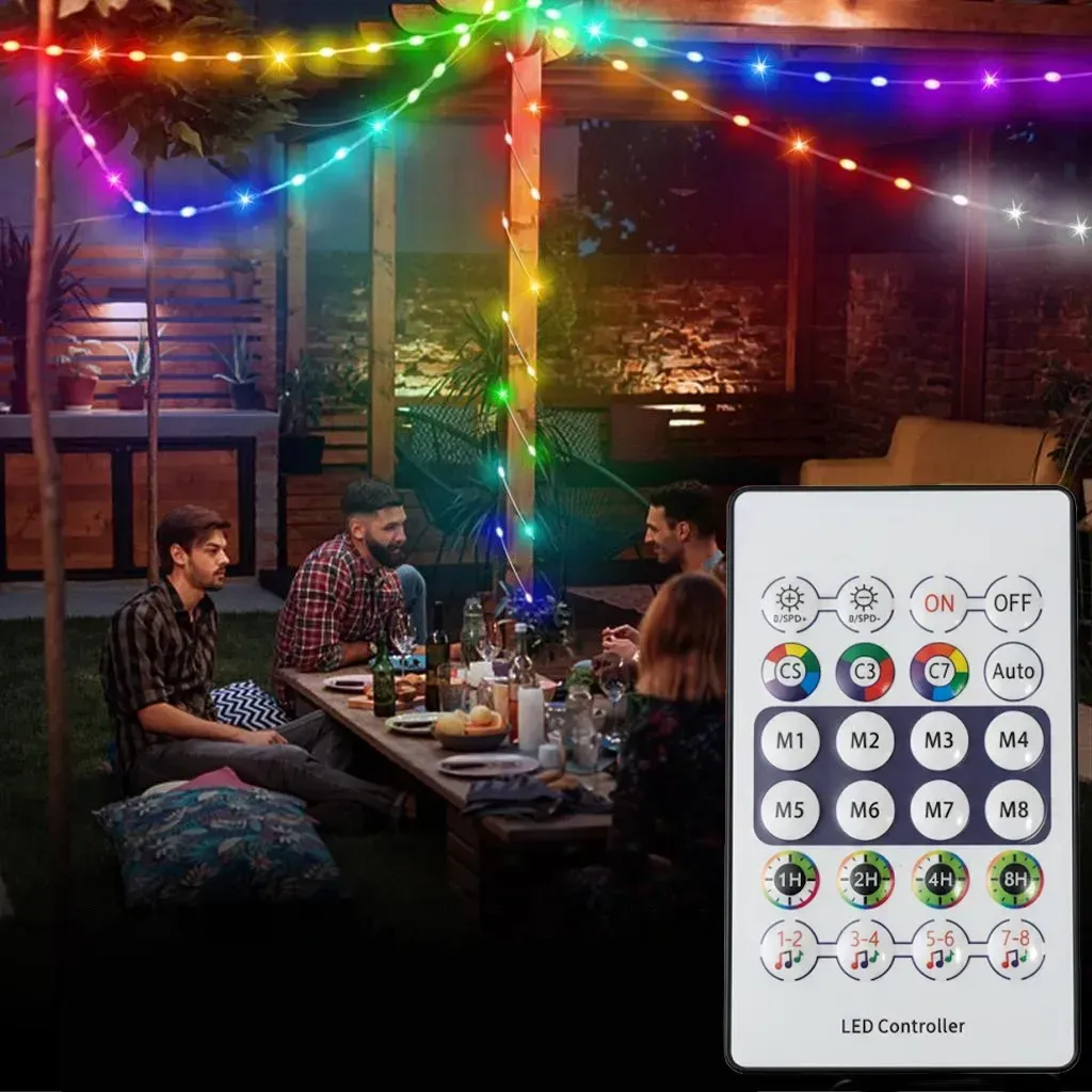 Гирлянда от USB 20 м 200 LED с пультом Разноцветный (234588390) - фото 7