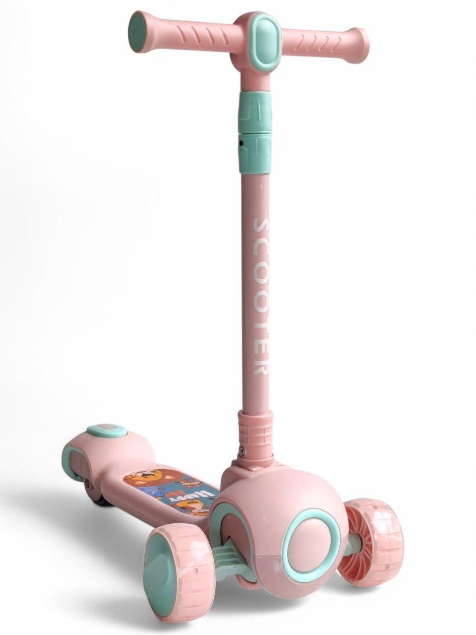 Самокат дитячий Scooter Happy Day V1 до 75 кг з ножним гальмом Рожевий (V1r-s2) - фото 1 Самокат дитячий Scooter Happy Day V1 до 75 кг з ножним гальмом Рожевий (V1r-s2) - фото 1