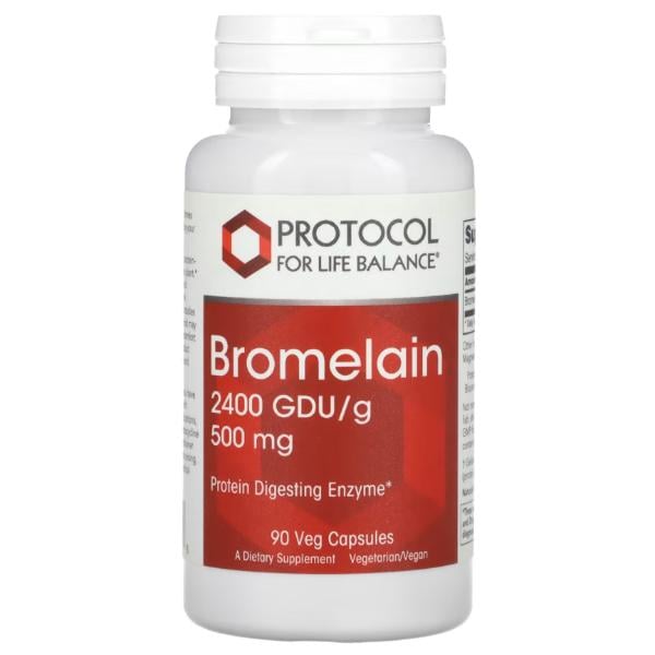 Бромелайн Protocol for Life Balance Bromelain 2400 GDU/ч 500 мг 90 вег. капс. (000026352)