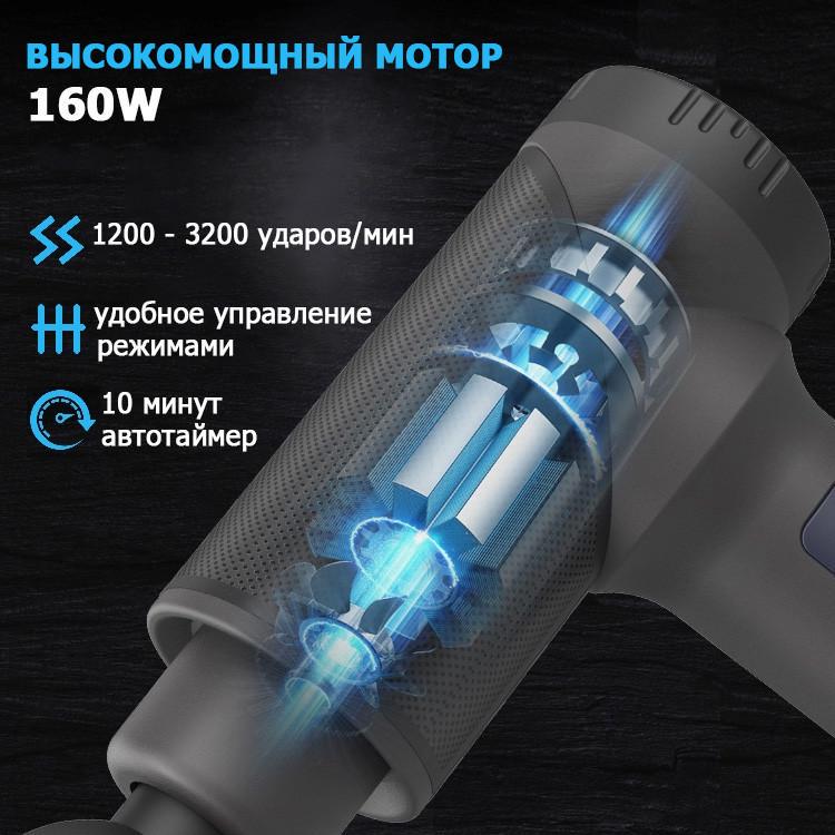 Портативный ручной массажер пистолет для тела Massage Gun miniPRO - фото 9