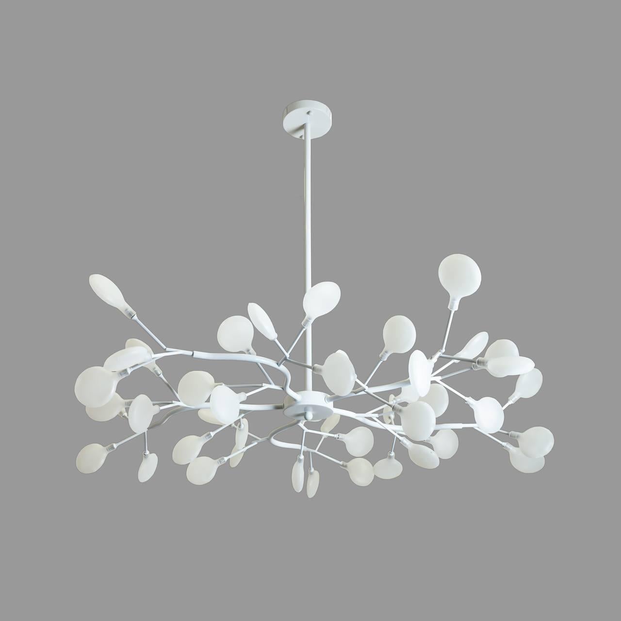 Люстра з скляних пелюсток Petals на 45 ламп Білий (918-LP447-45 WH+WH)