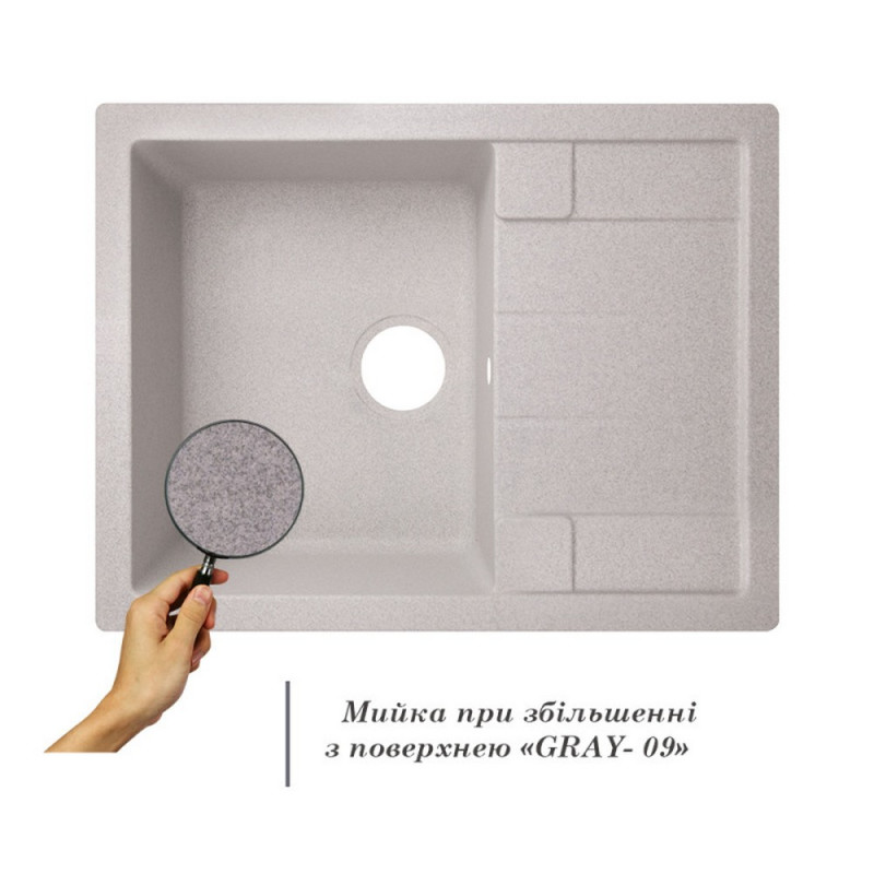 Мойка для кухни Lidz 650x500/200 GRA-09 (LIDZGRA09650500200) - фото 2
