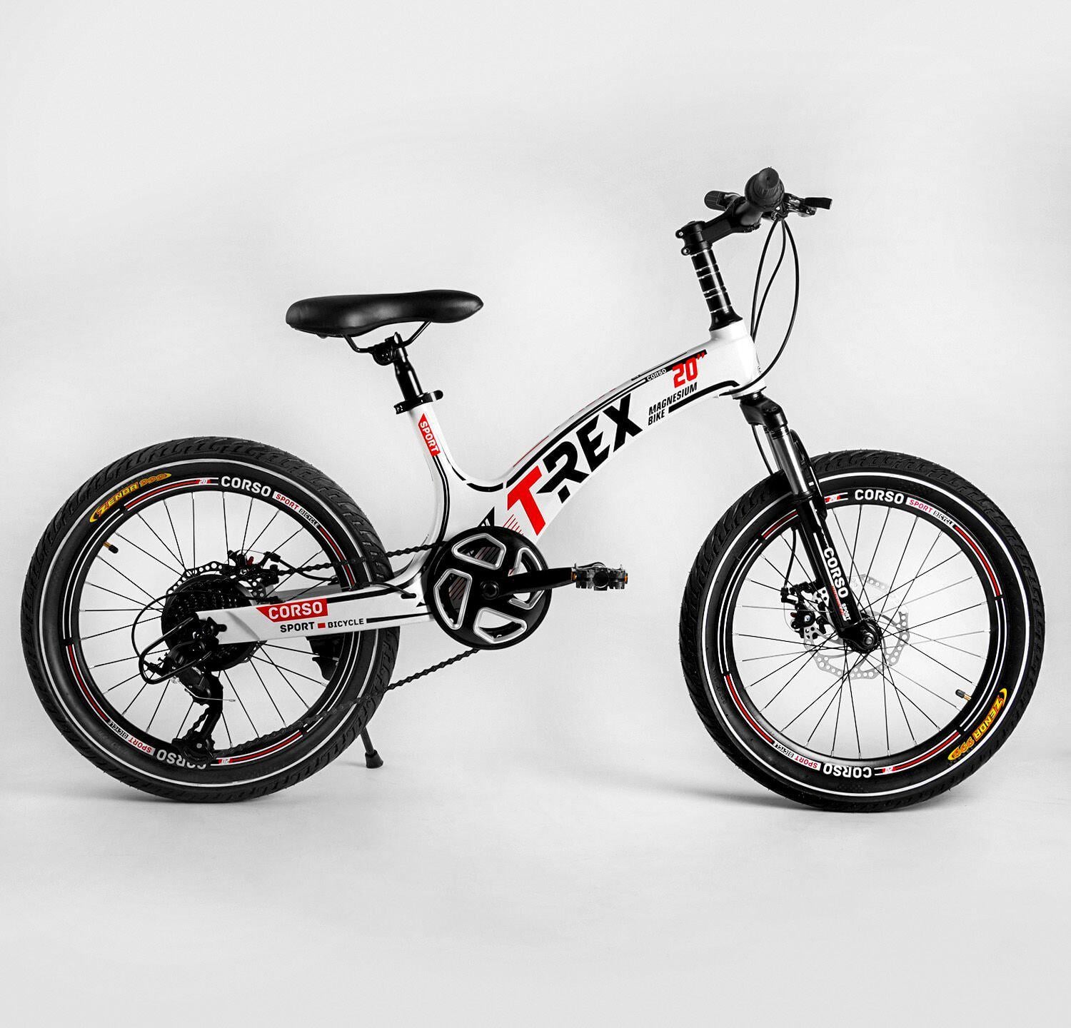 Велосипед спортивный Corso T-REX 20" детский магниевый Белый