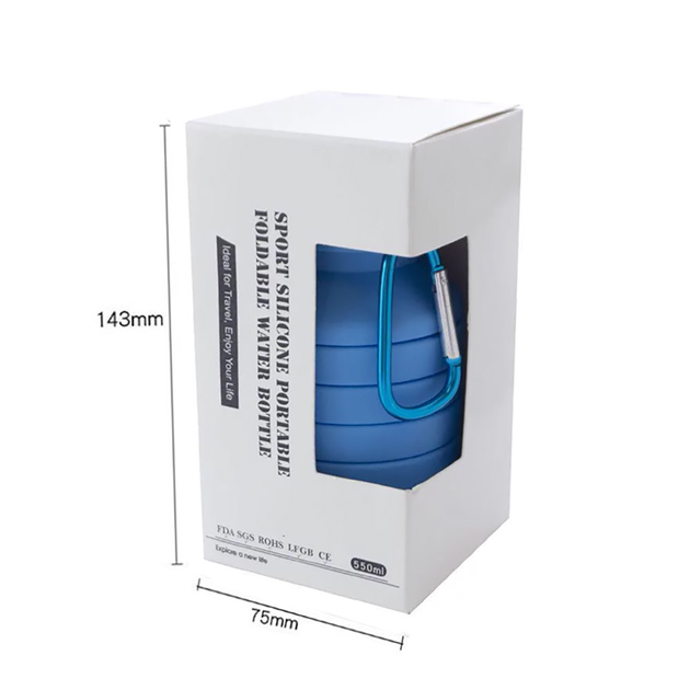 Пляшка для води силіконова складана EL-582 Блакитний - фото 7 Пляшка для води силіконова складана EL-582 Блакитний - фото 7